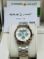 Al-Fajr Azan Watch WL-08L (Golden) Swiss-Made Watch  Brown Leather. 