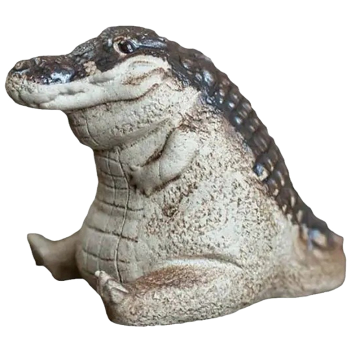 Alligator Statue Ornament Mini Crocodile Ornaments Tea Pet Alligator Baby Statue Garden Animals Figurine