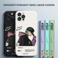 Hontinga for Infinix Hot 9 Play Case Handsome Green Hair Boy Side Design Phone Cover Liquid Silicone Full Cover Camera Shockproof Protective Case. 