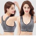 Women Zip Front Sports Bra Wireless Post Surgery Bra Active Yoga Sport Yoga Bra. 