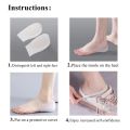 KOTLIKOFF Invisible Height Increase Silicone Socks Gel Heel Pads Heel Cushion Soles Insole Foot Massage Orthopedic Arch Support. 