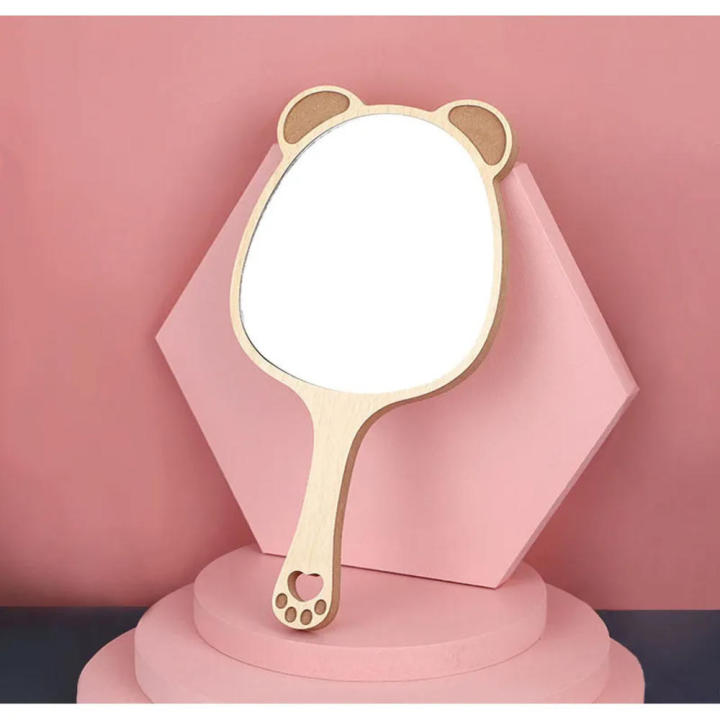 Wood Mirror Hand Mirror Makeup Mirror Vanity Mirror Vintage Mirror
