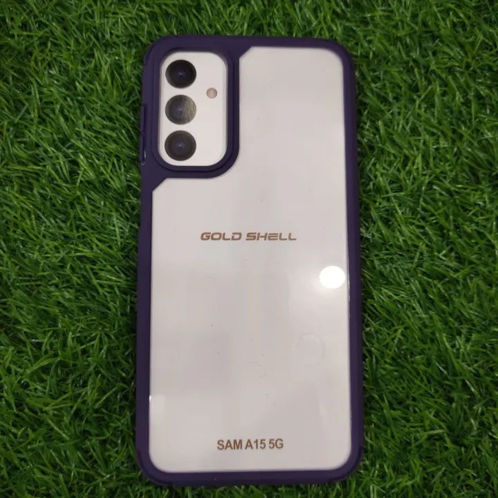 SAMSUNG%20A15%20Gold%20Shell%20Transparent%20Protective%20Case%20Sleek%20Slim%20Design%20with%20Durable%20Shockproof%20TPU%20Bumper%20-%20Crystal%20Clear%20Back%20Cover%20for%20Enhanced%20Style%20and%20Protection.%20-%20Image%205