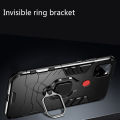 Biruiqu For Realme C12 Soft TPU+Hard PC Black Panther Shockproof Slim Protective Case Cover with Kickstand. 