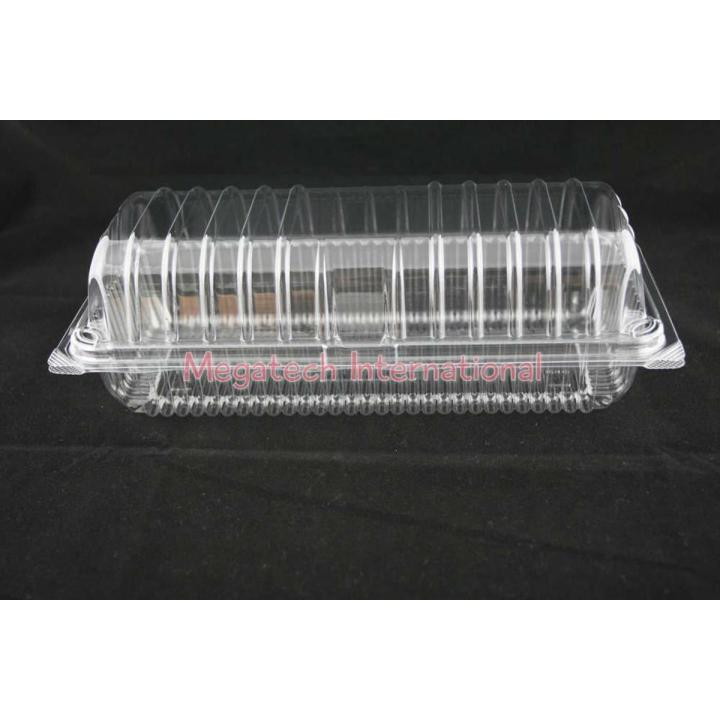 [25pcs/Pack] Plastic Clear Transparent Food Tray Box With Locking Feature / Bakery , Tea Cake, Roll, Cake Rusk, Donuts, Cookies Box