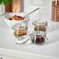 Ikea Jar with lid Set Of 3 clear glass 130 ml. 