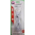Data Cable - White - 120cm. 