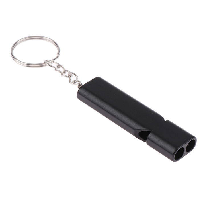 Dualtube Survival Whistle Portable Keychains Waterproof Aluminum Alloy