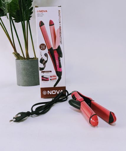 Nova Professional 2 In 1 Hair Straightener & Curler Women Hair Styler Hair Beauty Set