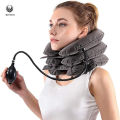 Neck Massager 3 Layered Multi-functional Spine & Cervical Neck Traction Device Neck Massager for Pain and Stress Relief Collar for Neck Pain Inflatable Neck Support Cervical Airbag 3 Layer Massager for Neck Cervical Spine Massager UR Inflatable Cervical. 