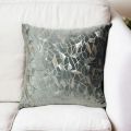 16x16 Geometric Glitter Velvet Cushion Cover with Silk Back and Side Zipper for Sofa Decor. 