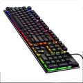 RGB Rainbow Gaming Keyboard and Mouse Combo, Compact 104Keys Backlit Computer Keyboard with Gaming Mouse, USB Wired Set for PC Gamer Laptop Work. 