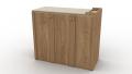 IS-001 - Oak Wood Iron Stand with 3 Cabinets Chest of Drawer Dark & Light Brown Polish Finish Storage Chester. 