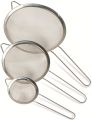 Metal Tea Strainer Set, Silver STRAINER, METAL STARINER 3 Pieces CHAI KI CHANNI. 