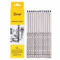 Bianyo 12Pcs Professional Soft Medium Pastel Pencil Wood Black Tints Pastel Charcoal Pencils For Art Drawing School Art supplies. 