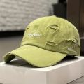 Vintage Ripped Baseball Cap Letter Embroidery Hip Hop Sun Hat Women Men. 