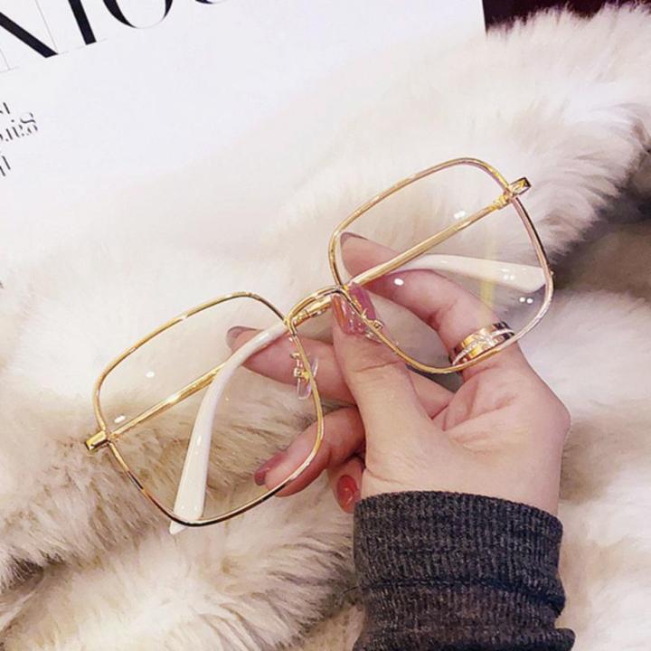 Vintage Square Metal Frame Glasses Women Fashion Optical Myopia Blocking Eyewear Popular Reading Anti-blue Light Eyeglasses