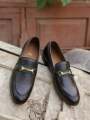 SKU:4030-Brown Grain Premium Formal leather loafers. 