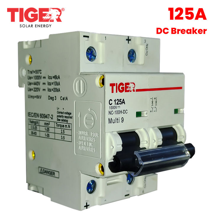 2P DC Circuit Breaker 125A  – Battery & Solar Protection for Reliable Power Safety Tiger 125A
