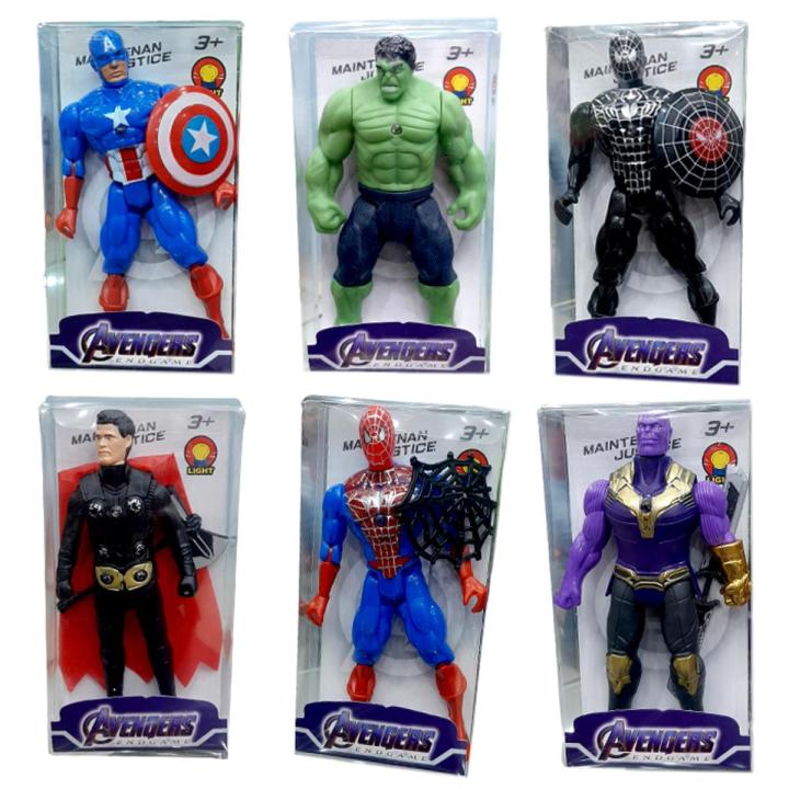 1 Piece Beautiful 6 Inch Avenger Action Figure Hero with Light for Kids