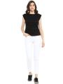 AL FAJAR Cap Sleeves Sleeveless Half Sleeves Cotton Stylish Tshirt T-Shirt T Shirt Top For Women For Girls. 