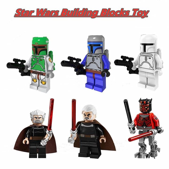 Minifigures Star Wars Building Blocks Boba Fett Count Dooku Darth Maul Kids Toy Ready Stocks CX