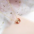 【happy one】Creative fun crumble enamel necklace funny cute childhood clavicle metal Pendant for women. 