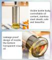 1pc Glass Olive Oil Dispenser Stainless Steel Protection Bottle. 