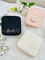 Leather Jewellery Organizer Box with Zipper | Ear Rings & Necklace_Bracelets Holder | Small Jewelry Box Vanity Hanger Stand Velvet. 