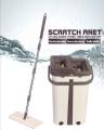 Flat Mop Bucket System Separates Dirty and Clean Water with Washable & Reusable Microfiber Pads for Home Kitchen Floor. 