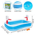 Bestway 54122 Basketball Inflatable Play Swimming Pool 8 Ft For Kids 87 Inch Inflatable Rectangular Large Kids & Family Swimming Pool With Basketball Summer Season Pools Party With Inflatable Vinyl Deep Swimming Pool With Play Basketball Indoor Pool. 