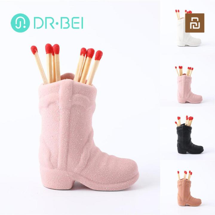 DR BEI Match Display Holder Boot Shape Matchstick Organizer Container Ornament