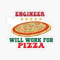 Pizza sticker Pack of 1, 3 x 2 inch sticker for laptop, mobile back, notebook, water bottles, etc. 