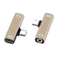 2 in 1 Dual Type C to USB-C 3.5mm Headphone Audio Charger Adapter Splitter Converter for Huawei Xiaomi HTC Nokia Hammer. 