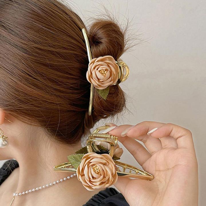 Large Metal Flower Hair Clip Korean Version Hair Accessories Back Head Catch