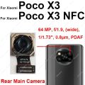 Front Rear Camera For Xiaomi Poco X3 Pro X3 NFC Main Back Front Samll Facing Camera Flex Cable Parts. 