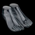 1Pair Female Feet Mannequin Thong Style Foot Model for Sandal Shoe Sock Jewelries Display - Clear. 