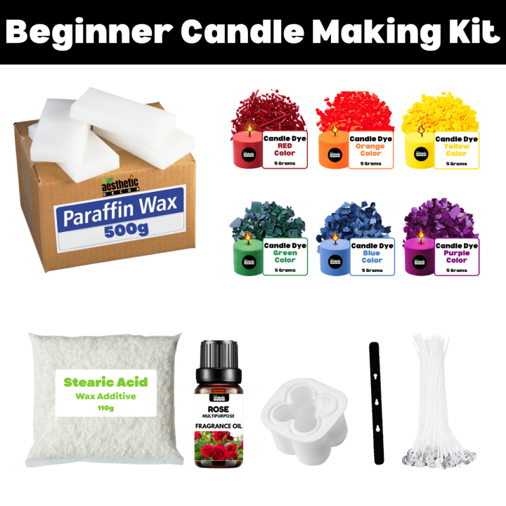 Candle Making Kit - Candle Making Kit For Beginner -  Beginner Candle Making Kit - Candle Making Kit With Paraffin Wax - Candle Making Kit Raw Material- Raw Material For Candle Making - DIY Candles Craft Kit For Beginner - Candle Making Supplies