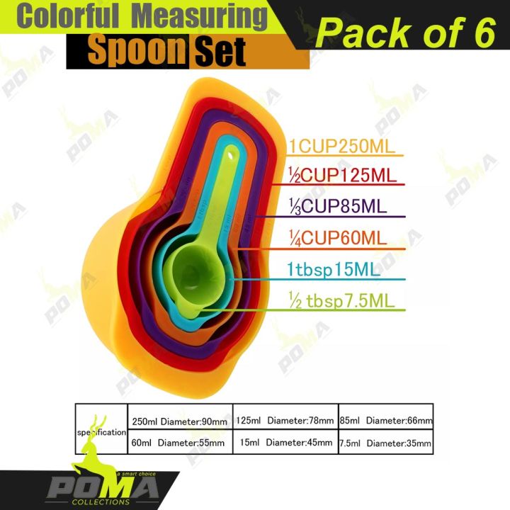 Colorful%20Measuring%20Cups%206%20pcs%20Set,%20Measuring%20Spoons%20Kitchen%20Utensils,%20Gadgets%20Cup%20Measurements%20Set,%20Plastic%20Cups%20Multi%20Colour%20-%20Image%204