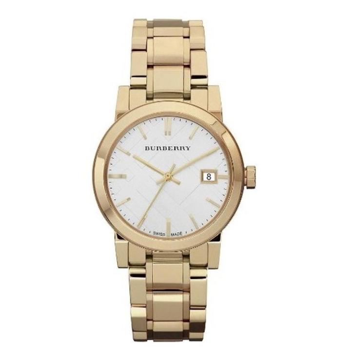 Burberry Wrist Watch For Ladies Stainless Steel White Dial Gold tone 34mm Watch BU9103 / Watch For Women