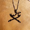 Ya Hussain Swords Crossed Pendant with Chain for Men. 