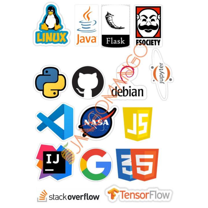 10 Pcs Programming Languages 12.0 New Logo Stickers Pack For Laptop, Desk Notebook Mobile covers DIY Stickers - JangoMango Store
