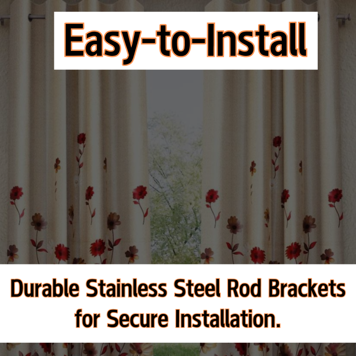 "Stainless%20Steel%20Curtain%20Rod%20Bracket%201%20piece%20-%20Heavy-Duty%20Adjustable%20Wall-Mount%20Holders%20for%201%20Inch%20Rods,%20Modern%20Rust-Resistant%20Design%20for%20Home%20&%20Office%20Window%20Curtains"%20-%20Image%205