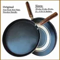Hot Plate Non stick Tawa 30cm 33cm 36cm Hot Plate tawa Nonstick fry Pan Roti Tava Non-Stick induction Tawa Cookware set Paratha Pan Baking Wooden Handle Long Usage Non Stick Tawa for Chapatti & Dossa Naan Bread 11 inches 12 inches 13 inches. 