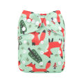 Unisex ! ALVA Baby Cloth Diaper 【without insert】Printed Reusable Washable Pocket Nappy One Size Adjustable Fit 3-15kg Newborn To 3 Years Old Babies. 
