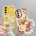 For Samsung Galaxy A34 5G Phone Case 3D Cute Animal Cartoon Patterns + Beautiful Flower Bracelet Soft Case. 