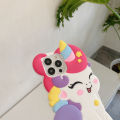 Cute 3D Cartoon Rainbow Unicorn Horse Case For iPhone 11 12 13 14 15 Pro Max Soft Silicone Cover Phone Cases. 
