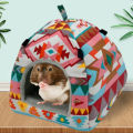 Squirrel Hammock with Warm Mat Thickening Cave Habitat Hamster Nest House Pet Hanging Bed Cage Accessories. 
