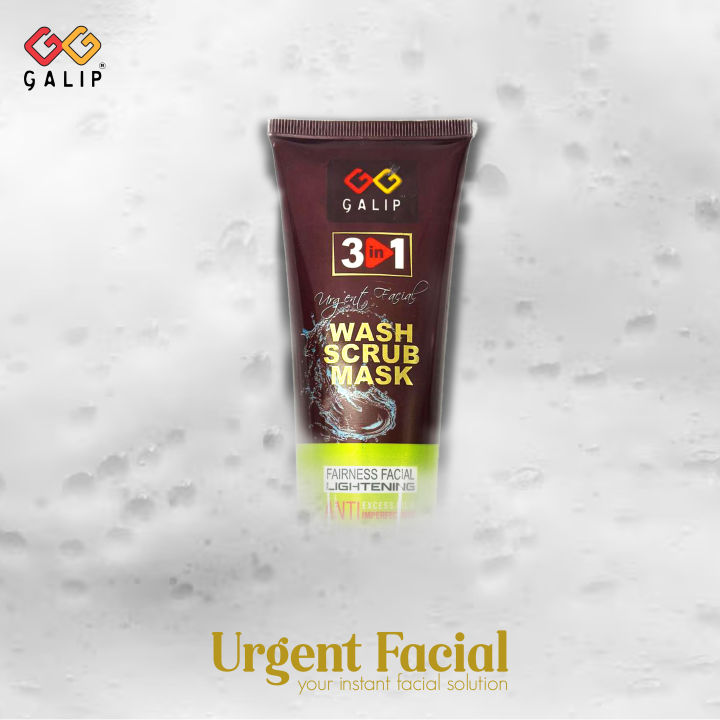 Galip 3 in 1 Facial - Face Wash, Face Scrub, Face Mask, All in one Tube - Korean Facewash - Facial or Girls - Skin Whitening Face Wash - Dead Skin Removal  - Remove Tan - Face Wash For Girls And Boys