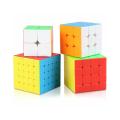 Bundle of 4 Rubik's Cubes (2x2, 3x3, 4x4, 5x5) - Stickerless Puzzle Cubes - Best Quailty Rubix Cubes - Magic Speed Puzzle Toys - A Comprehensive Guide to Strategies, Techniques, and Patterns for Solving the Ultimate Puzzle. 